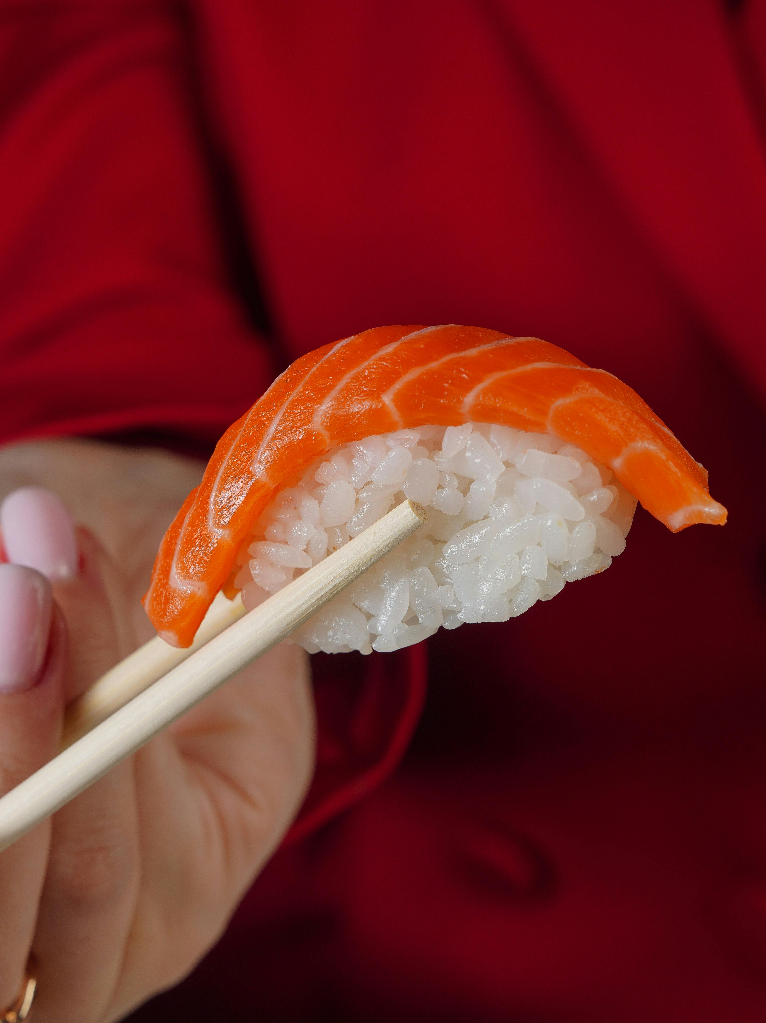 Salmon nigiri — fresh daily import